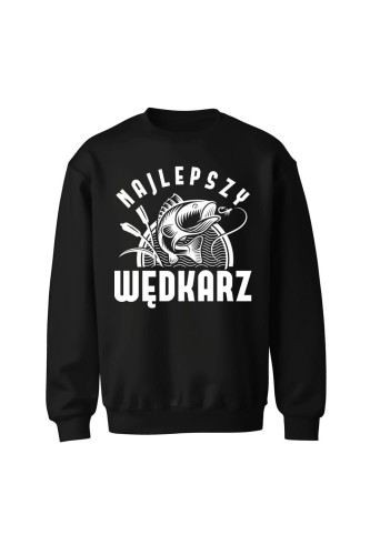Bluza bez kaptura Najlepszy wędkarz - czarna
