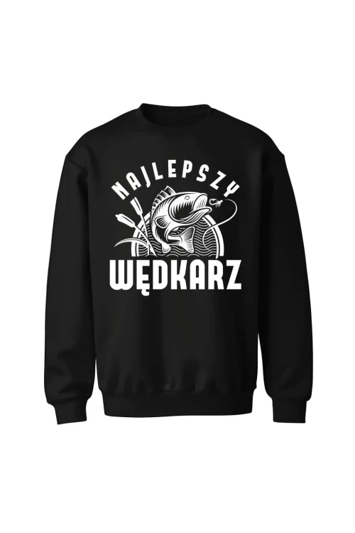 Bluza bez kaptura Najlepszy wędkarz - czarna