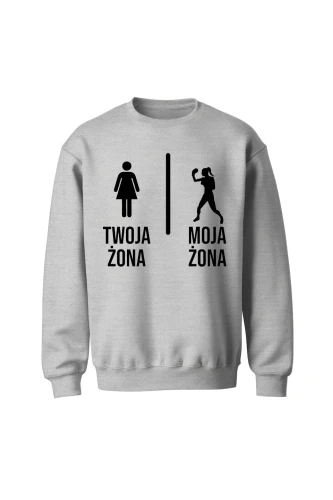 Bluza bez kaptura Twoja żona vs Moja żona boks