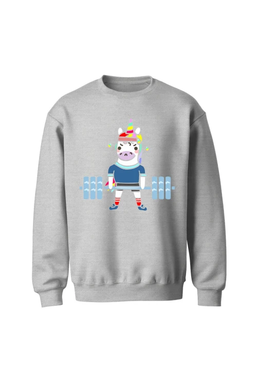 Bluza bez kaptura Jednorożec - szara