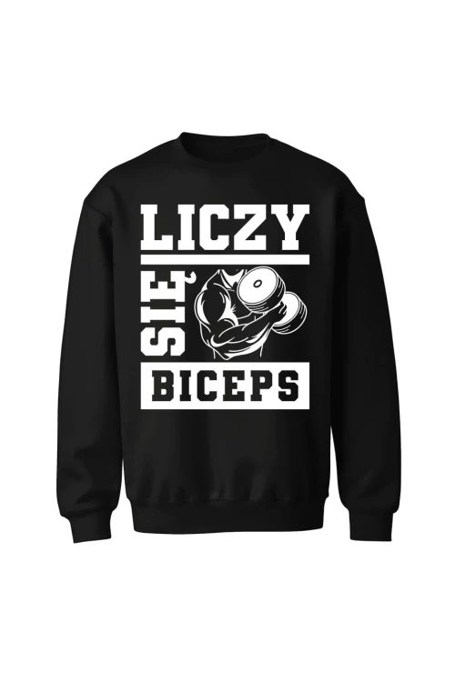 Bluza bez kaptura Liczy się biceps - czarna