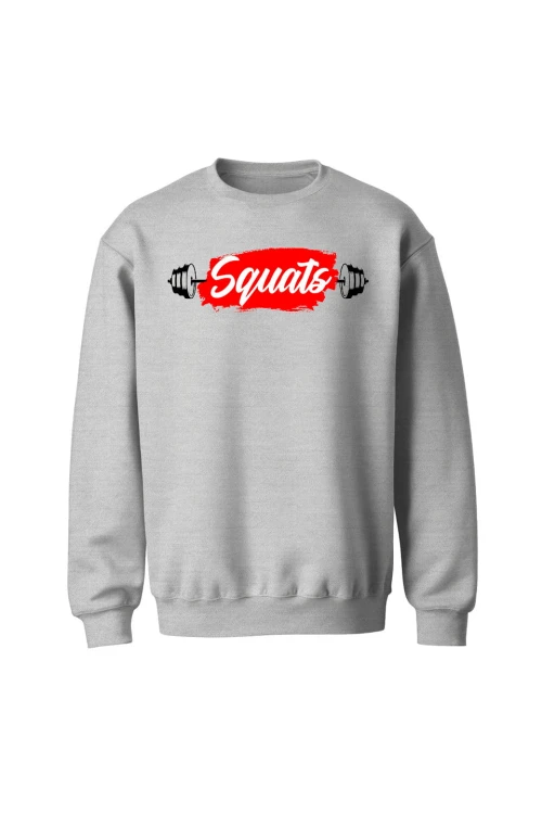 Bluza bez kaptura Squats - szara