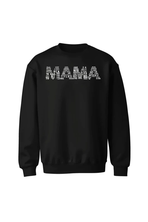 Bluza bez kaptura Napis mama - czarna
