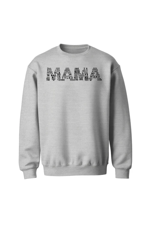 Bluza bez kaptura Napis mama - szara