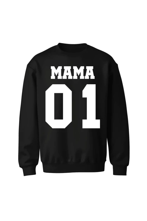 Bluza bez kaptura Mama 01 - czarna