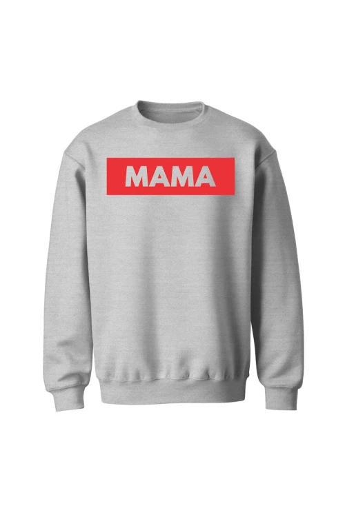 Bluza bez kaptura Mama - szara