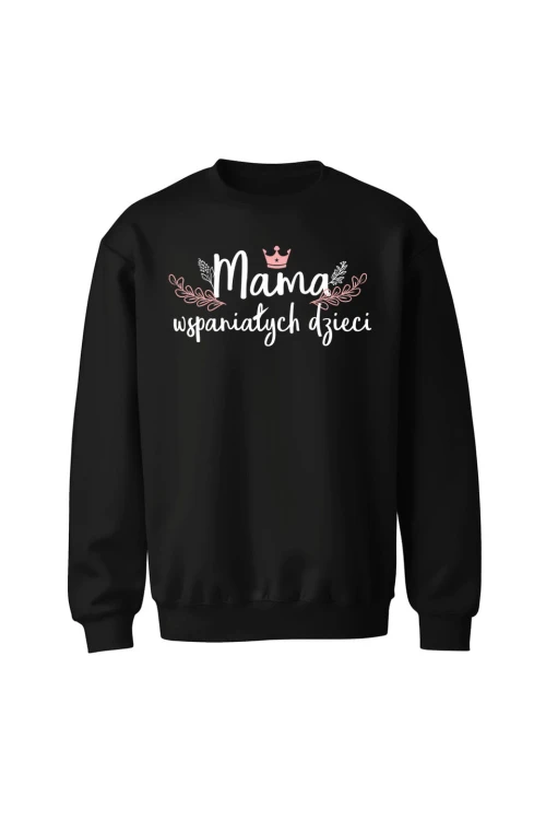 Bluza bez kaptura Mama wspaniałych dzieci - czarna