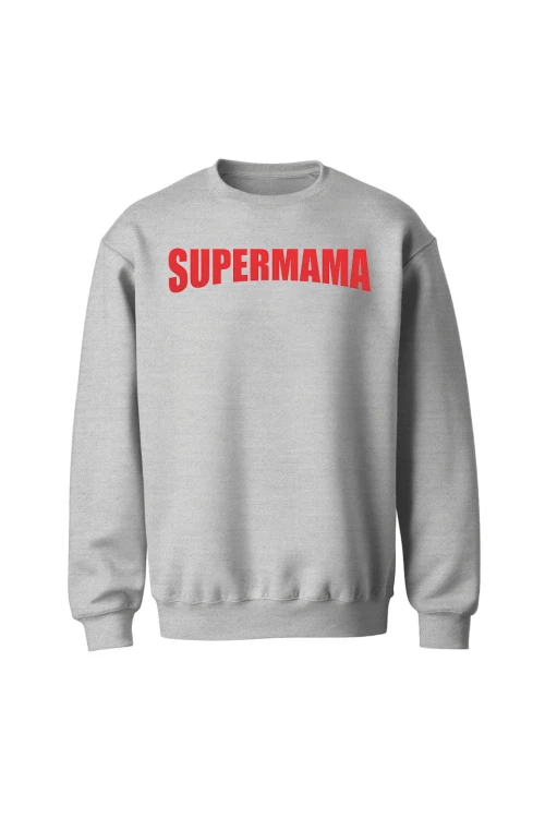 Bluza bez kaptura Supermama - szara
