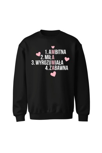 Bluza bez kaptura Mama krzyżówka - czarna