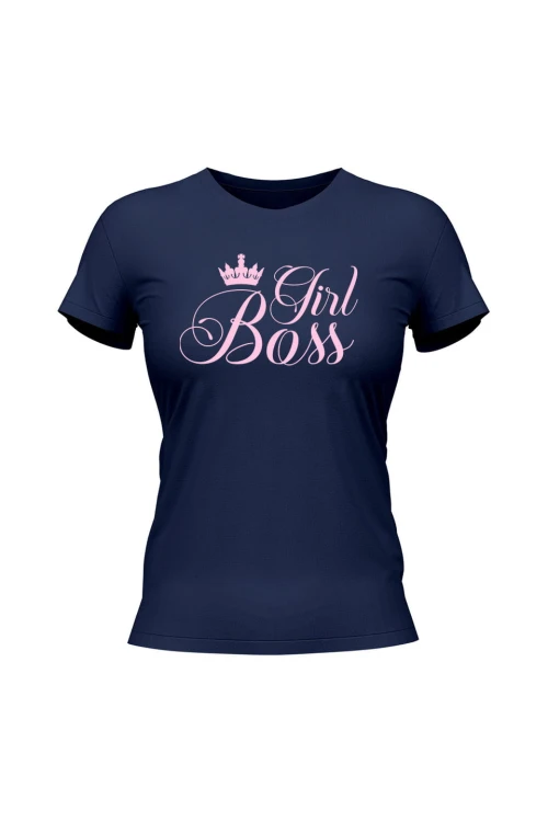 Koszulka damska Girl Boss - granatowa