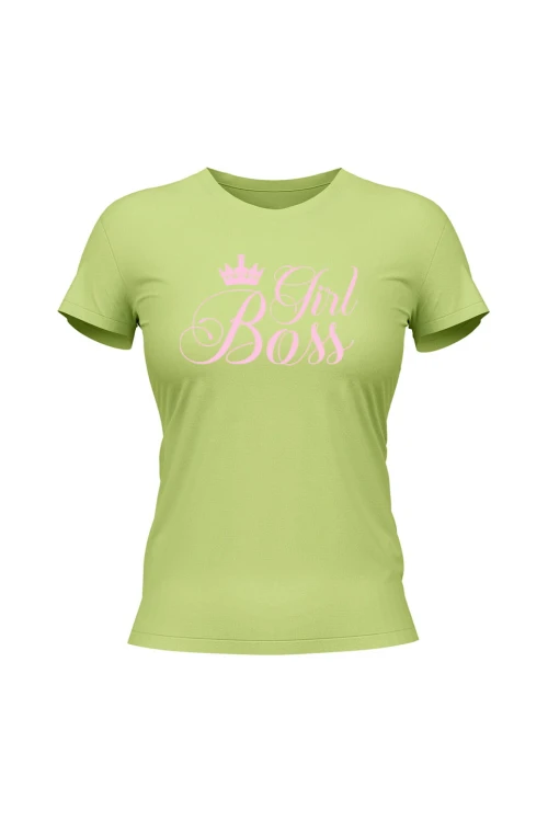 Koszulka damska Girl Boss - limonka