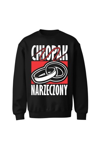 Bluza bez kaptura Chłopak Narzeczony - czarna