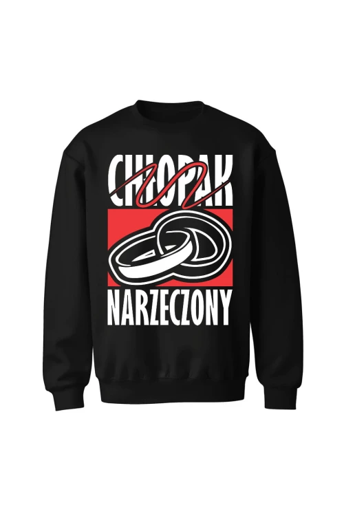 Bluza bez kaptura Chłopak Narzeczony - czarna
