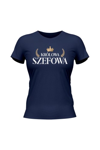 Koszulka damska Królowa Szefowa - granatowa