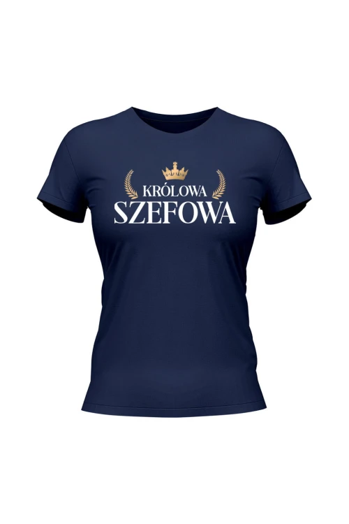 Koszulka damska Królowa Szefowa - granatowa