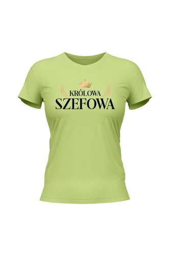 Koszulka damska Królowa Szefowa - limonka
