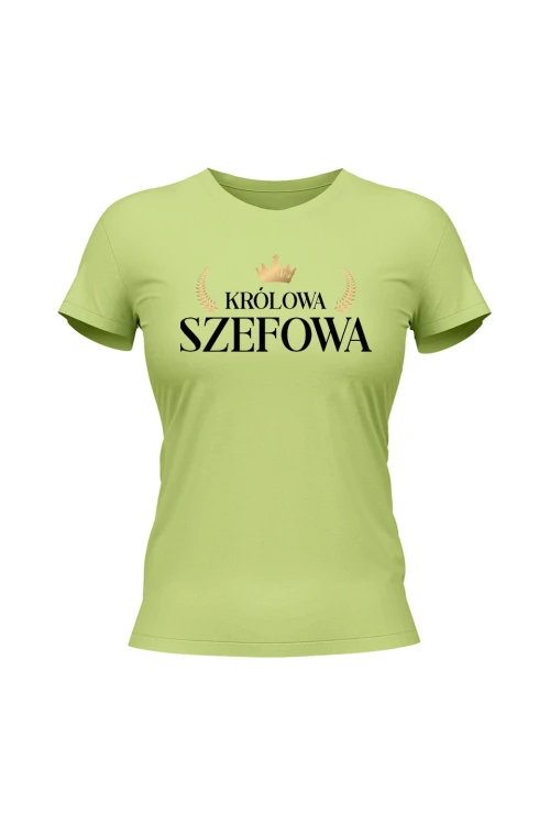 Koszulka damska Królowa Szefowa - limonka
