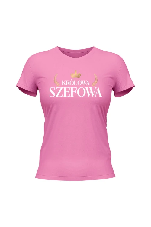 Koszulka damska Królowa Szefowa - różowa