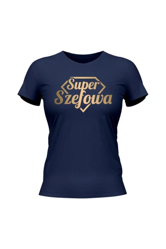 Koszulka damska Super Szefowa złoty nadruk