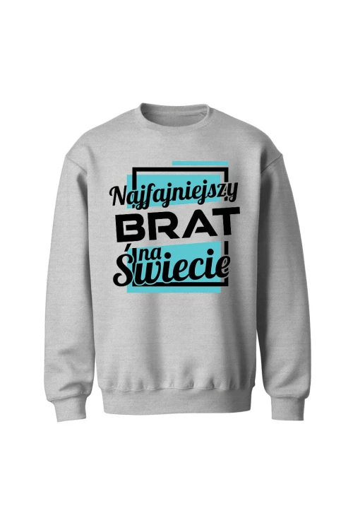 Bluza bez kaptura Najfajniejszy brat na świecie - szara