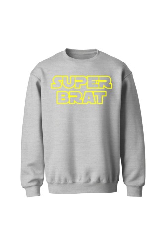 Bluza bez kaptura Super brat - szara