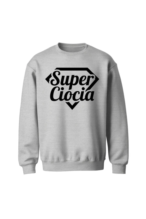 Bluza bez kaptura Super ciocia - szara