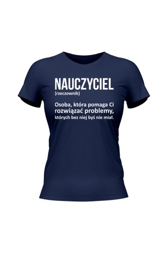 Koszulka damska Nauczyciel rzeczownik - granatowa