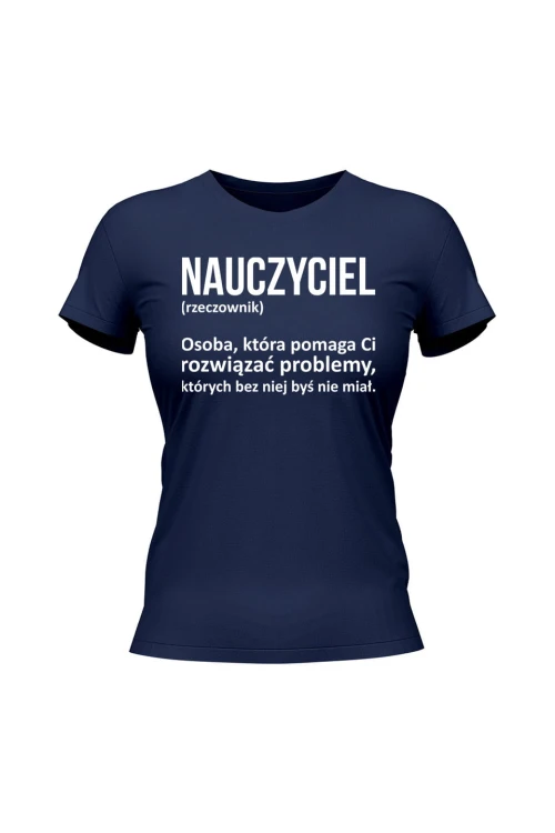 Koszulka damska Nauczyciel rzeczownik - granatowa