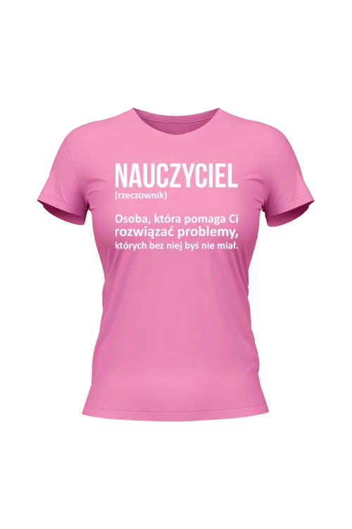 Koszulka damska Nauczyciel rzeczownik - różowa