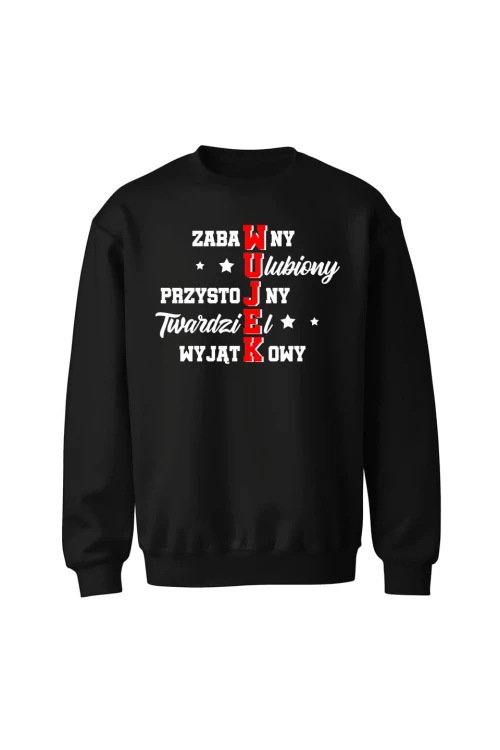 Bluza bez kaptura Wujek cechy krzyżówka - czarna