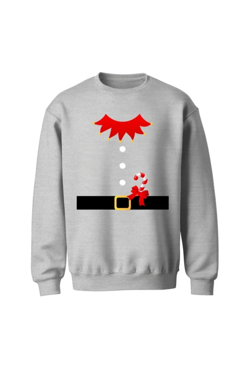 Bluza bez kaptura Strój świątecznego elfa - szara