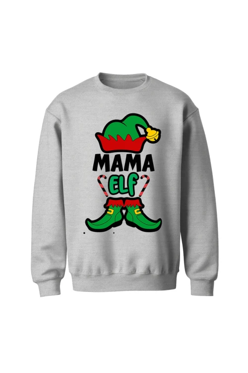 Bluza bez kaptura Mama elf - szara