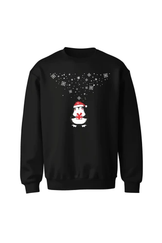 Bluza bez kaptura Z pingwinkiem i prezentem 