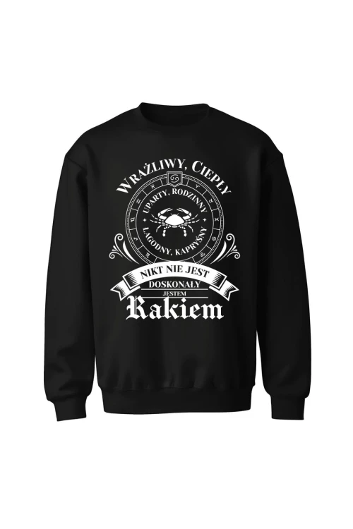 Bluza bez kaptura Nikt nie jest doskonały jestem Rakiem - czarna