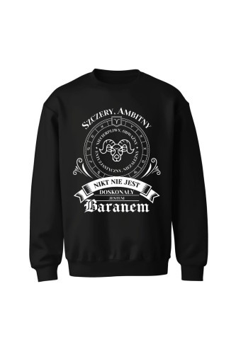 Bluza bez kaptura Nikt nie jest doskonały jestem Baranem - czarna