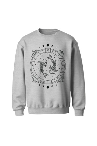 Bluza bez kaptura Ryby - szara