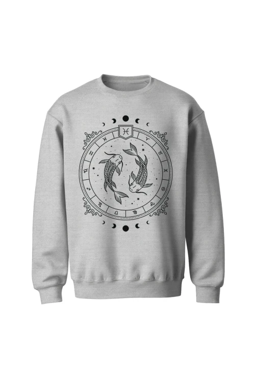 Bluza bez kaptura Ryby - szara