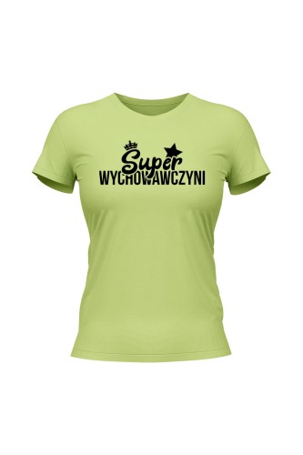 Koszulka damska Super wychowawczyni - limonka