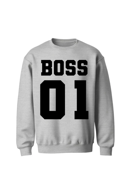 Bluza bez kaptura Boss 01 - szara