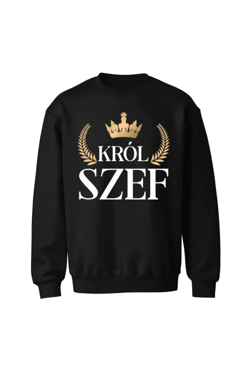 Bluza bez kaptura Król szef - czarna