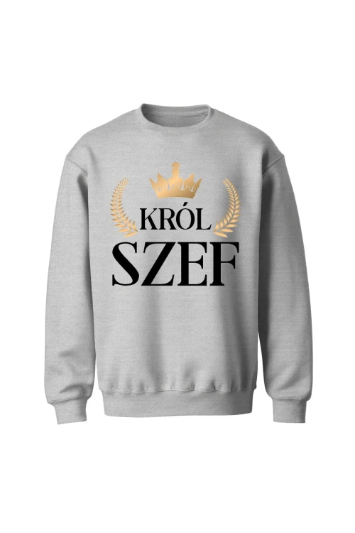 Bluza bez kaptura Król szef - szara