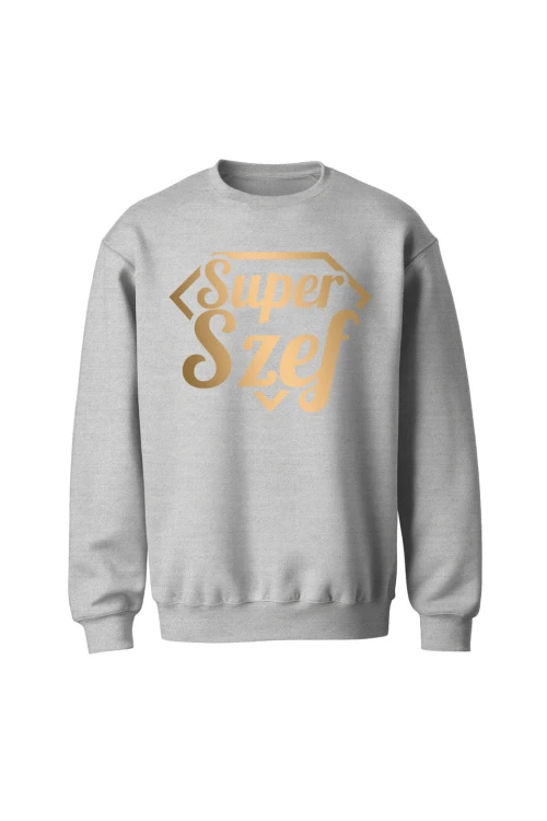 Bluza bez kaptura Super szef - szara