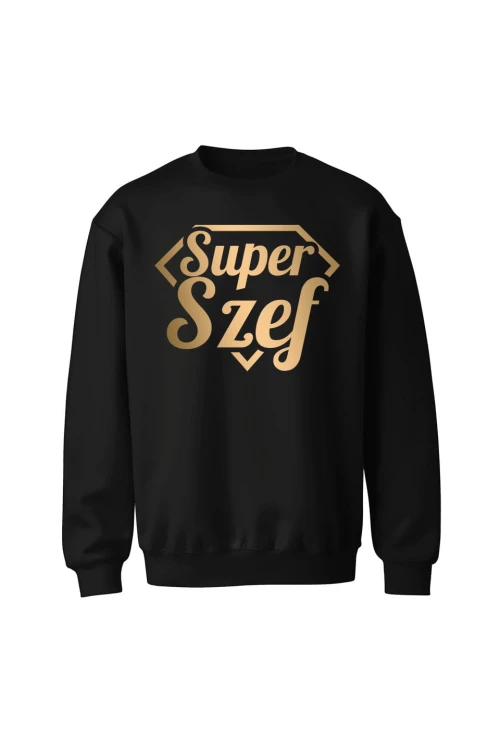 Bluza bez kaptura Super szef - czarna