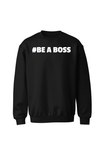 Bluza bez kaptura Be a boss - czarna