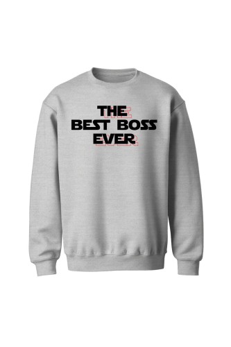 Bluza bez kaptura The best boss ever - szara
