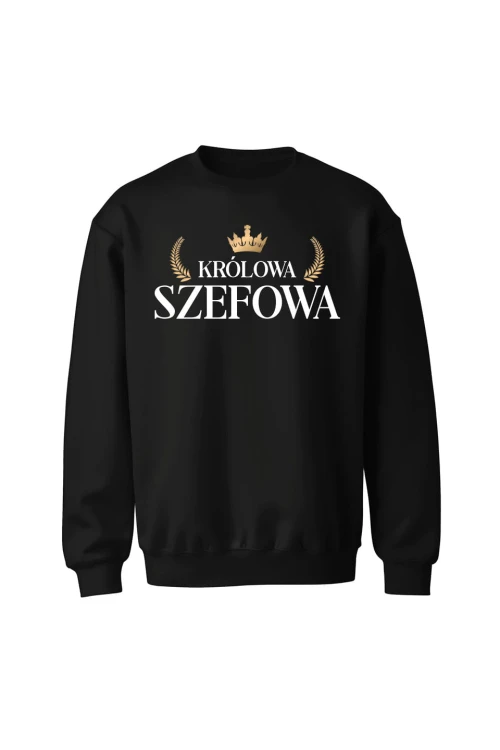 Bluza bez kaptura Królowa Szefowa - czarna