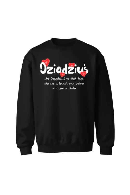 Bluza bez kaptura Dziadziuś - czarna