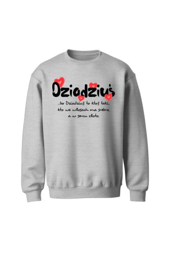 Bluza bez kaptura Dziadziuś - szara