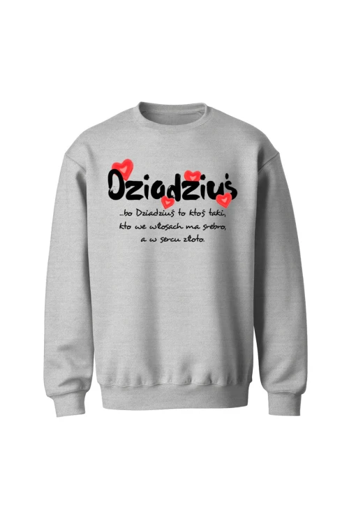 Bluza bez kaptura Dziadziuś - szara
