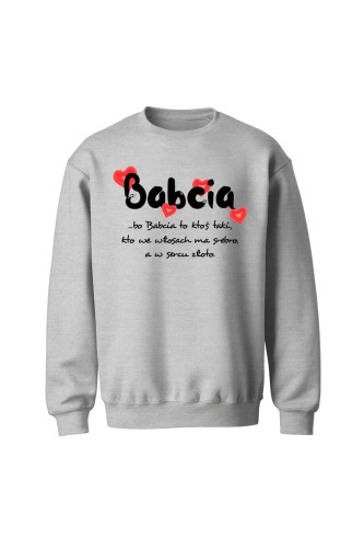 Bluza bez kaptura Babcia - szara